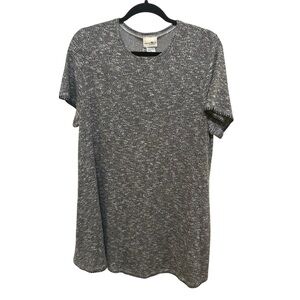 Natural Life Heathered Gray Knit Tunic Top L Relaxed Casual Stretch Normcore